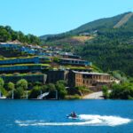 Enjoy a picturesque view of a luxury resort by the Rio Douro in Braga, Portugal.
