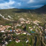 Aerial view of Puentedey, a charming village in Castilla y León, Spain.