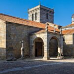 Beautiful stone church bathed in sunlight in La Alberca, Spain.