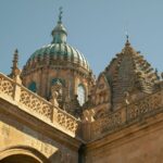Elegant architecture of Salamanca Cathedral showcasing intricate Gothic and Plateresque designs.
